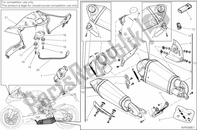 Alle onderdelen voor de Accessoires van de Ducati Superbike 1199 Panigale S Tricolore USA 2013